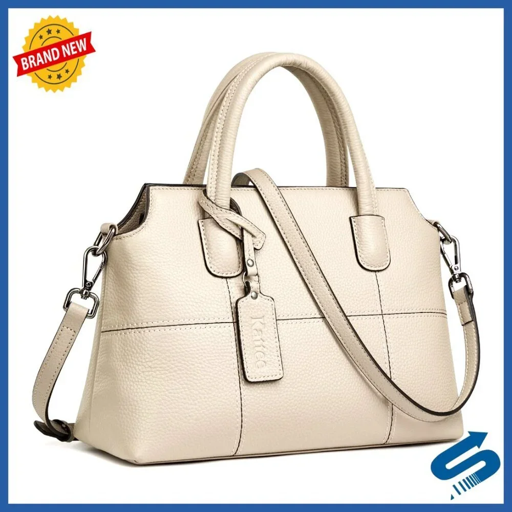 Genuine Leather Hobo Satchel Crossbody Bag for Women, Soft Shoulder Purse
